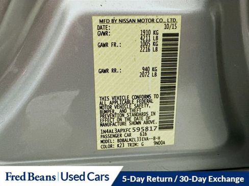 Used 2015 Nissan Altima 2.5 SV w/ Convenience Package image 32