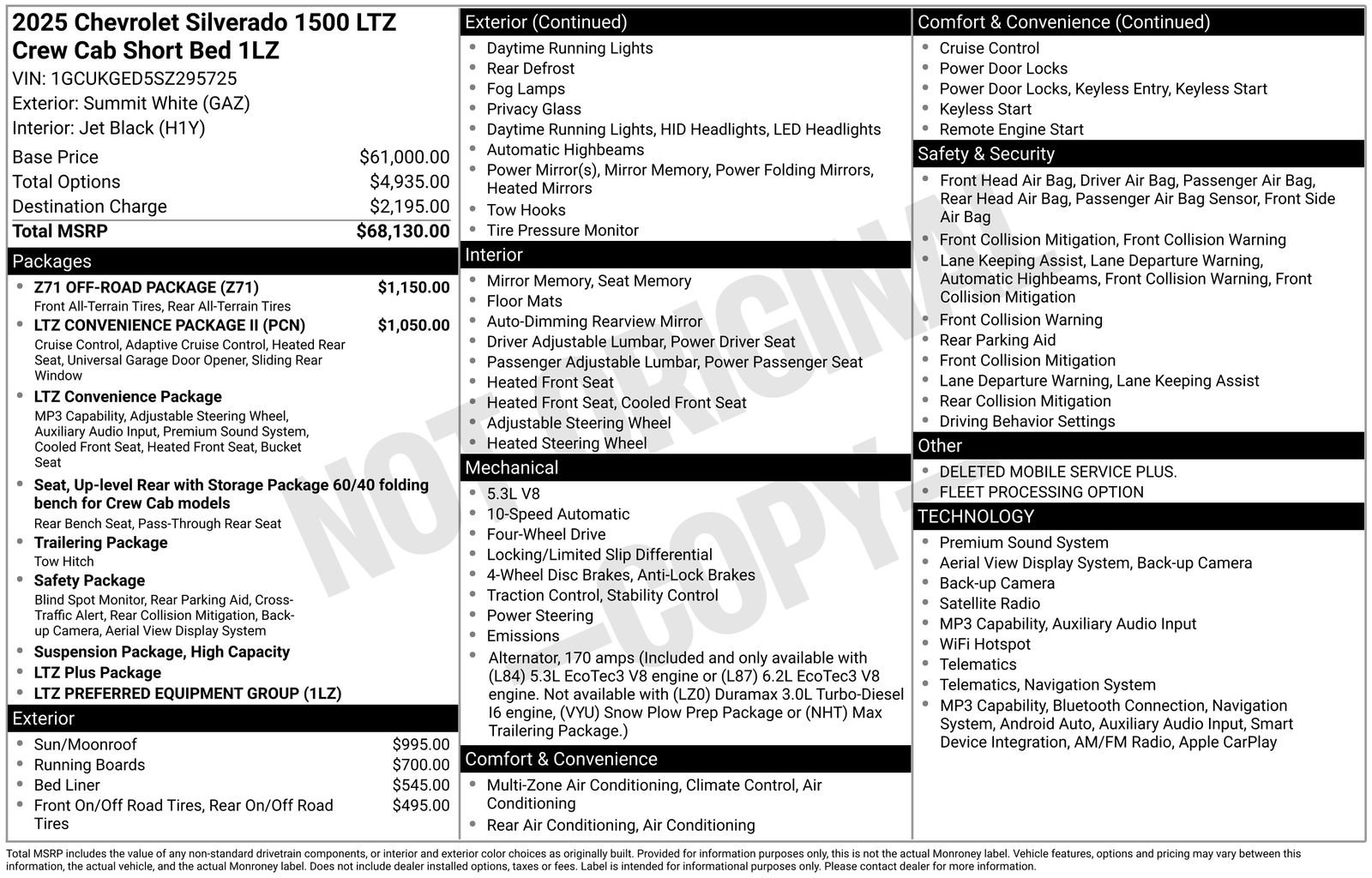 Used 2025 Chevrolet Silverado 1500 LTZ w/ Z71 Off-Road Package AWD/4WD image 46