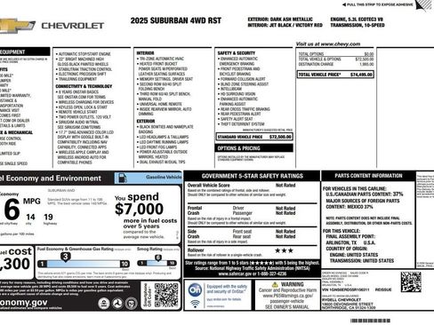Used 2025 Chevrolet Suburban RST image 2