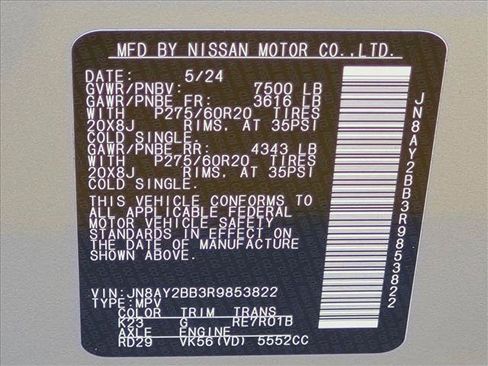 Certified 2024 Nissan Armada SL w/ Captain's Chairs Package AWD/4WD image 28
