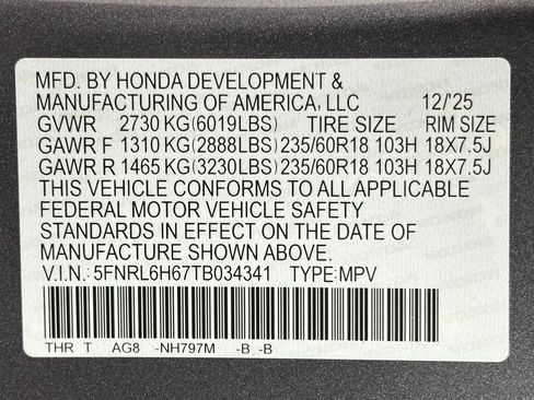 New 2026 Honda Odyssey EX-L image 21