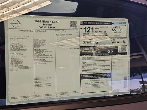 New 2026 Nissan Leaf w/ Floor Mat Package (S+) FWD image 18