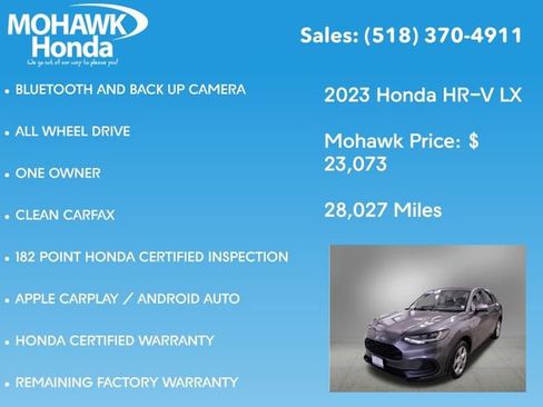 Certified 2023 Honda HR-V LX image 7
