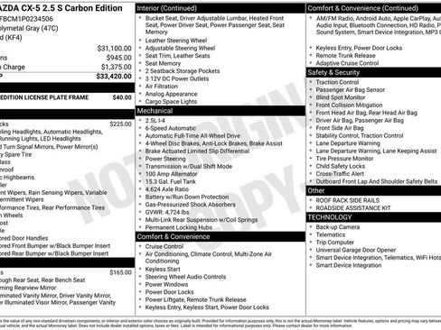 Used 2023 MAZDA CX-5 Carbon Edition AWD/4WD image 2