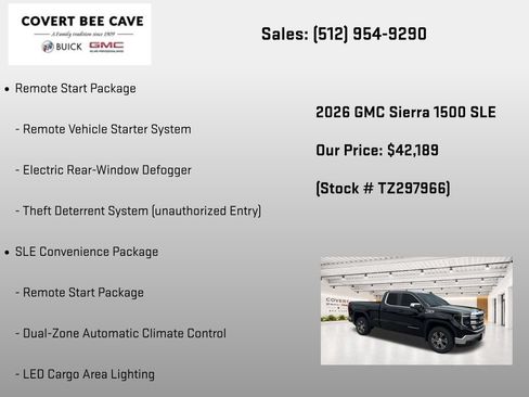 New 2026 GMC Sierra 1500 SLE w/ Preferred Package RWD image 26