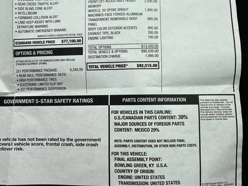 Used 2026 Chevrolet Corvette Stingray Preferred Cpe w/ Z51 Performance Package RWD image 41