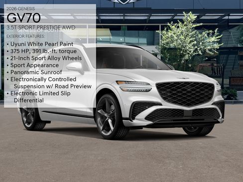 New 2026 Genesis GV70 3.5T Sport Prestige w/ G1 Accessory Package AWD/4WD image 3