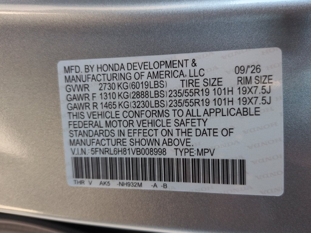 New 2027 Honda Odyssey Touring image 34