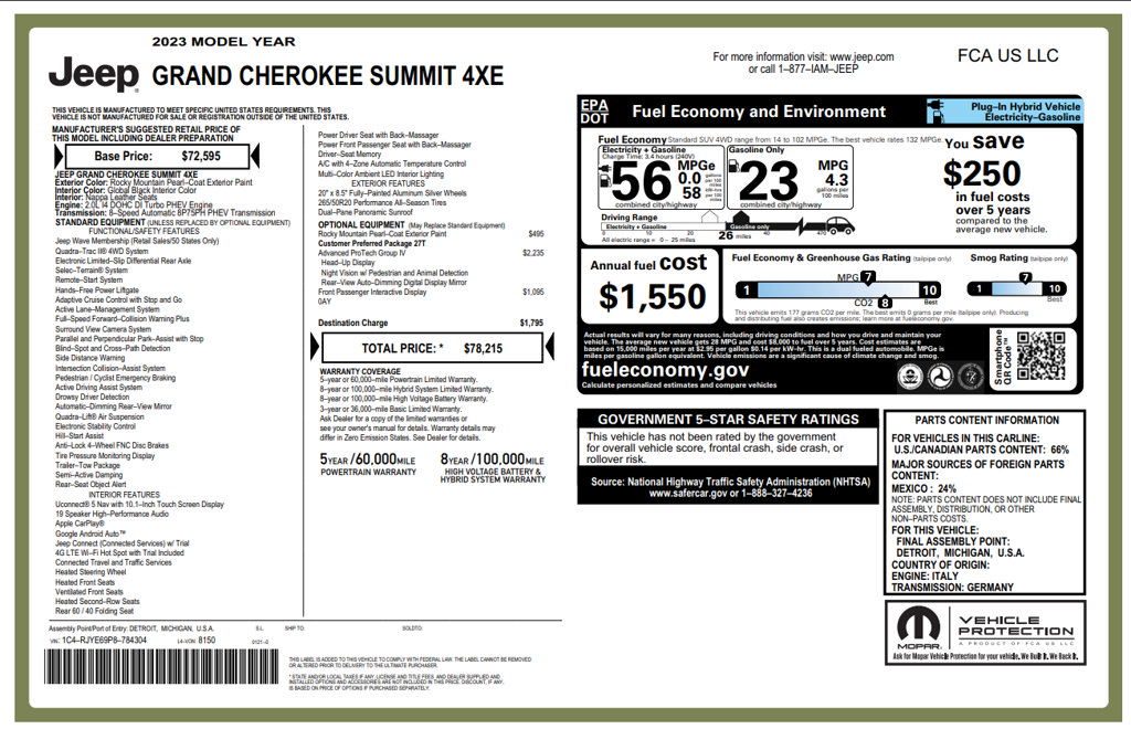 Used 2023 Jeep Grand Cherokee Summit w/ Advanced Protech Group IV AWD/4WD image 3