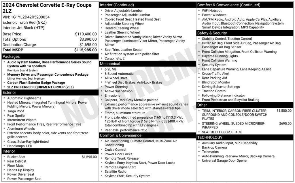Used 2024 Chevrolet Corvette E-Ray AWD/4WD image 5