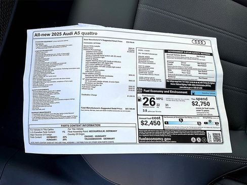 New 2025 Audi A5 2.0T Premium Plus image 14