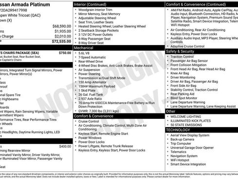 Used 2024 Nissan Armada Platinum w/ Captain's Chairs Package image 13