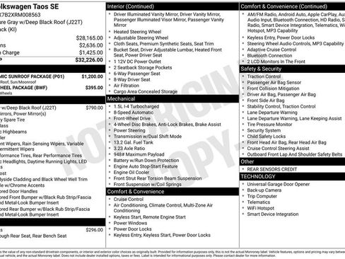 Used 2024 Volkswagen Taos SE w/ Panoramic Sunroof Package image 2
