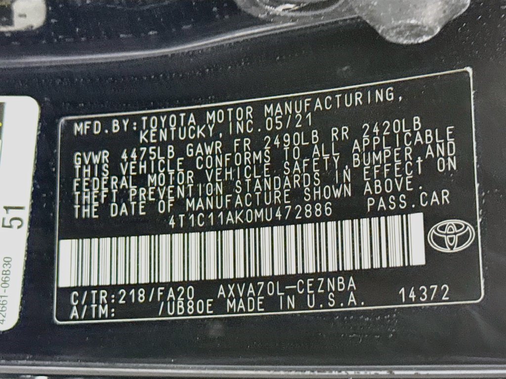 Used 2021 Toyota Camry LE FWD image 38
