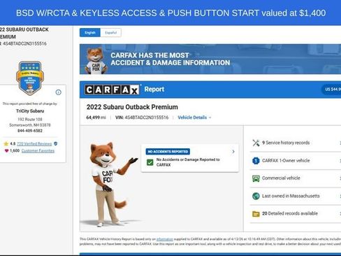 Used 2022 Subaru Outback Premium w/ Popular Package #1 image 3