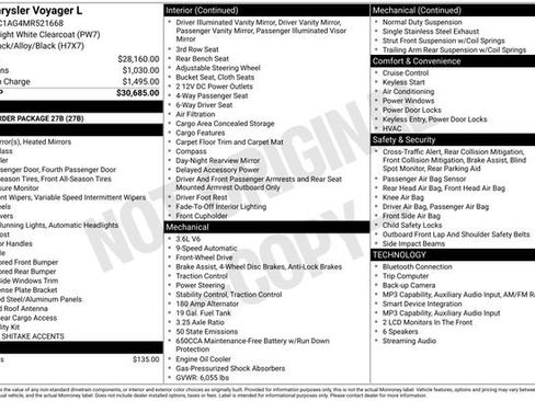 Used 2021 Chrysler Voyager L FWD image 7