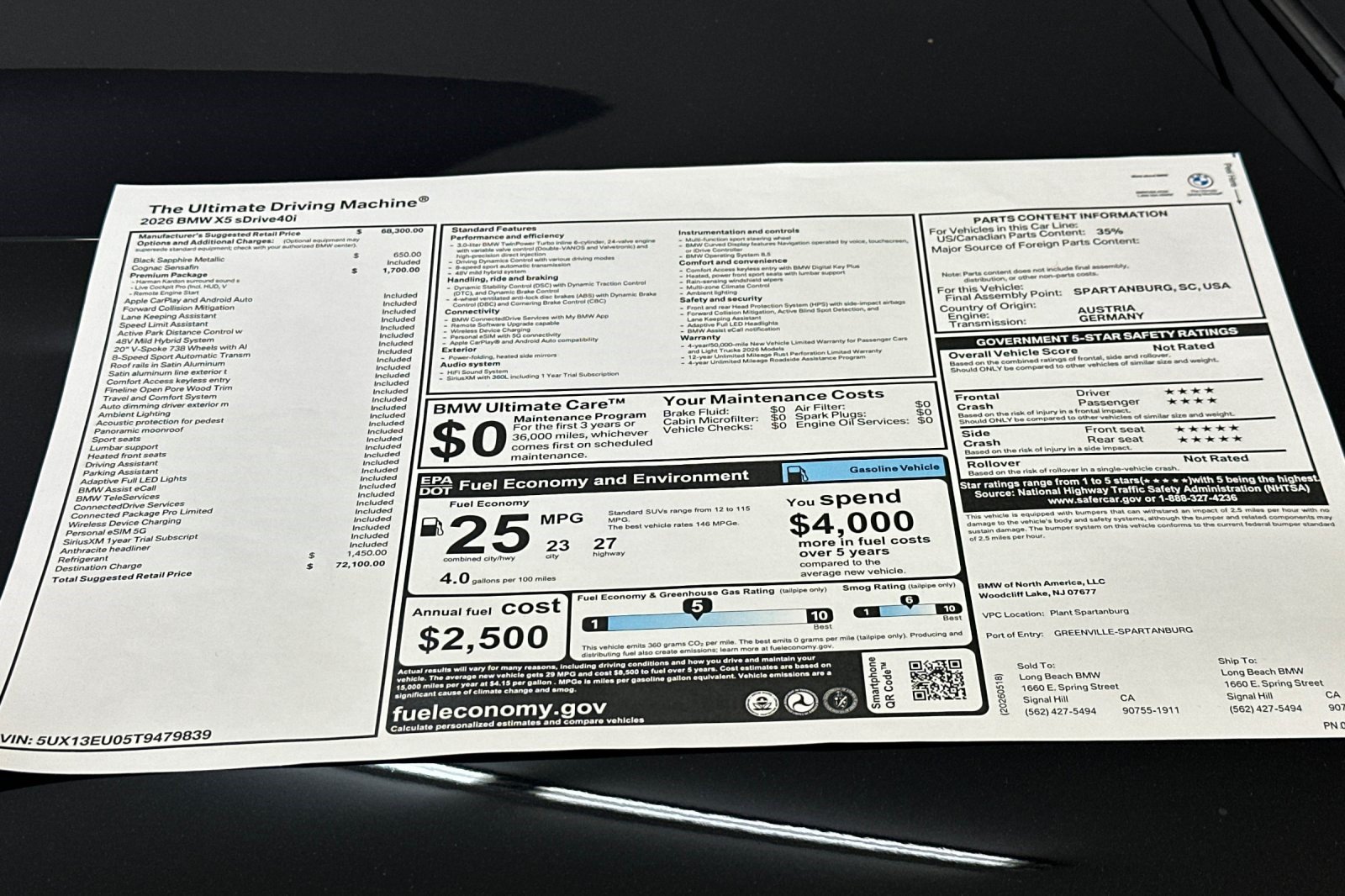 New 2026 BMW X5 sDrive40i w/ Premium Package RWD image 30