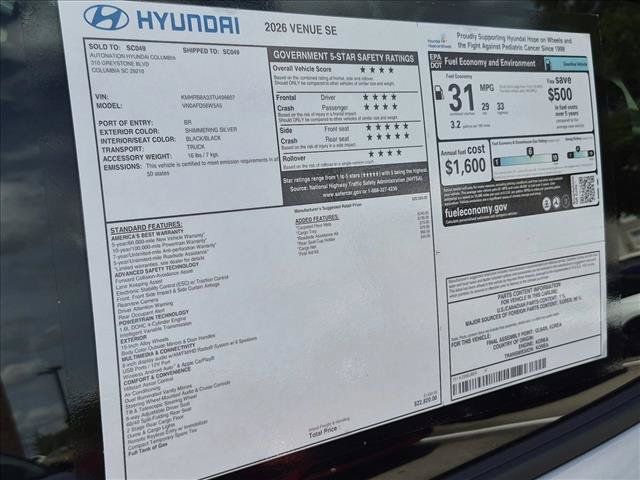 New 2026 Hyundai Venue SE FWD image 17