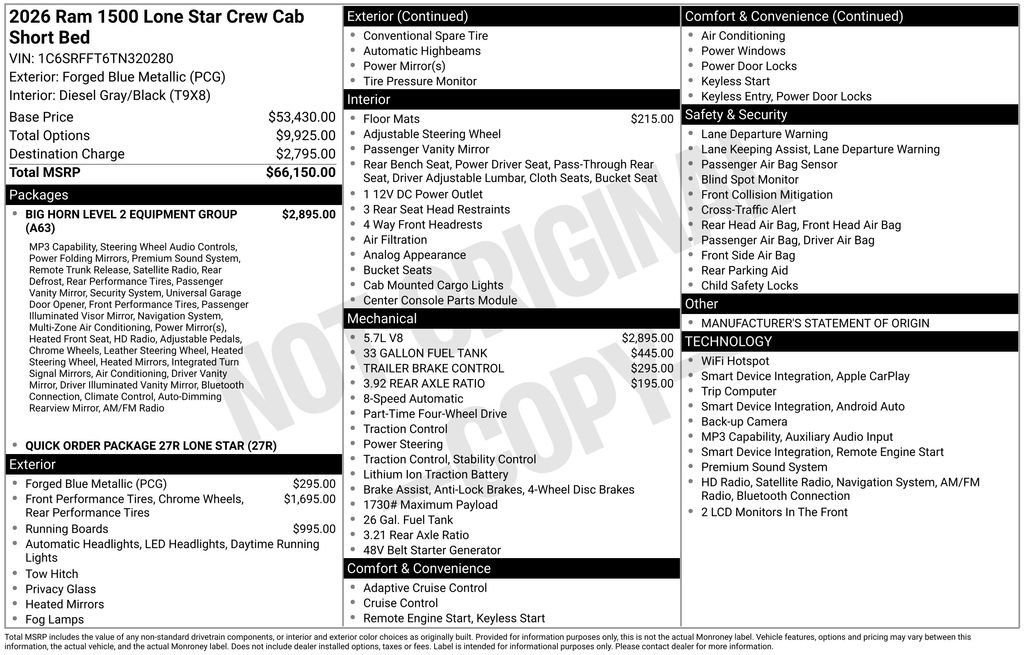 Used 2026 RAM 1500 Lone Star AWD/4WD image 12