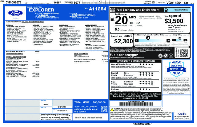 New 2027 Ford Explorer Tremor w/ Tremor Convenience Package AWD/4WD image 2