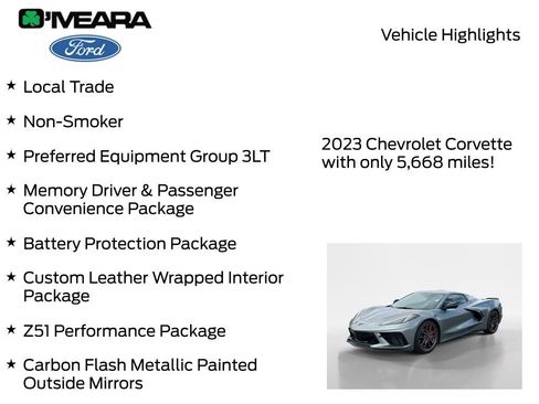 Used 2023 Chevrolet Corvette Stingray Premium Conv w/ Z51 Performance Package RWD image 8