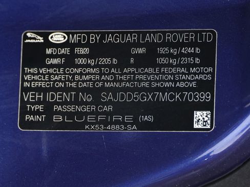 Used 2021 Jaguar F-TYPE P300 Convertible 2D image 74