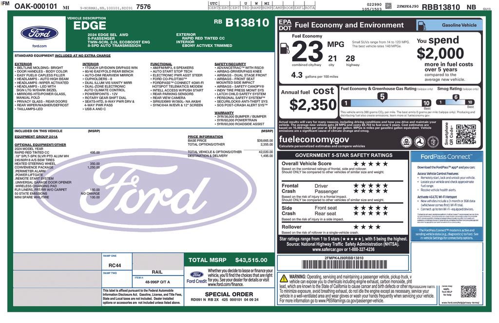 Used 2024 Ford Edge SEL w/ Convenience Package AWD/4WD image 47