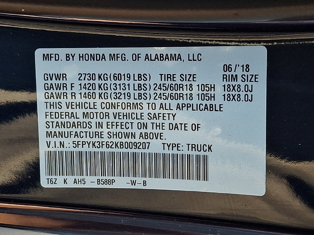 Used 2019 Honda Ridgeline RTL-T image 28