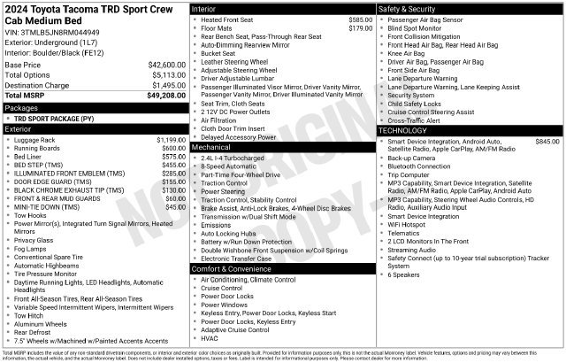 Certified 2024 Toyota Tacoma TRD Sport AWD/4WD image 32