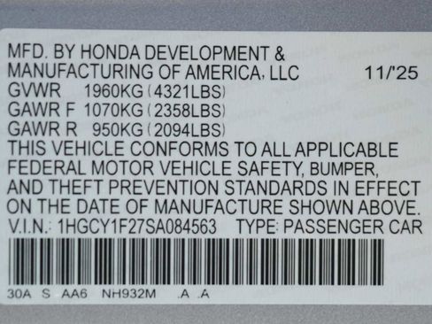 New 2025 Honda Accord LX image 21