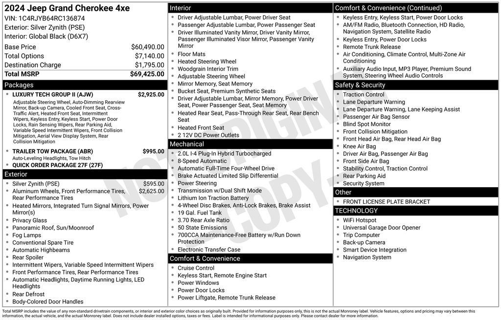 New 2024 Jeep Grand Cherokee Limited 4xe w/ Luxury Tech Group II AWD/4WD image 6
