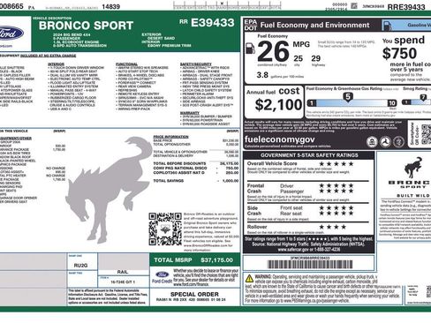 Used 2024 Ford Bronco Sport Big Bend w/ Convenience Package AWD/4WD image 2