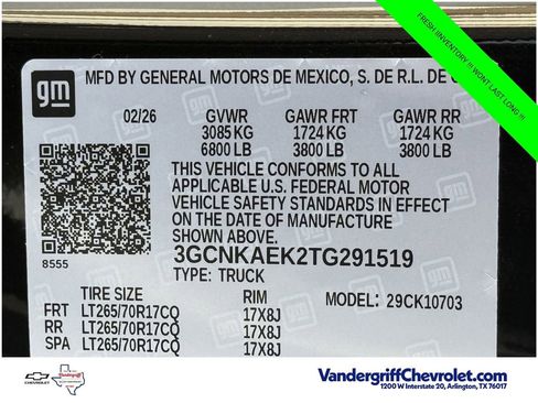 New 2026 Chevrolet Silverado 1500 W/T w/ WT Safety Package AWD/4WD image 22