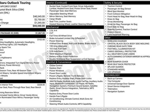 Used 2024 Subaru Outback Touring w/ Popular Package #2 AWD/4WD image 44