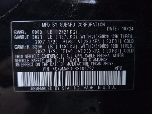 Used 2025 Subaru Ascent Limited AWD/4WD image 3