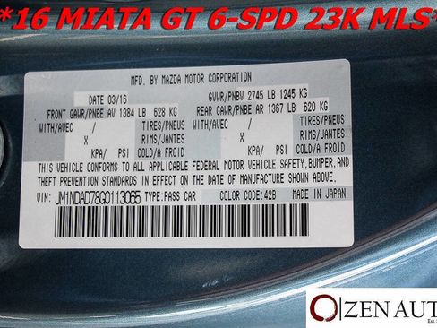 Used 2016 MAZDA MX-5 Miata Grand Touring image 55