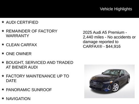 Used 2025 Audi A5 2.0T Premium w/ Convenience Package image 9