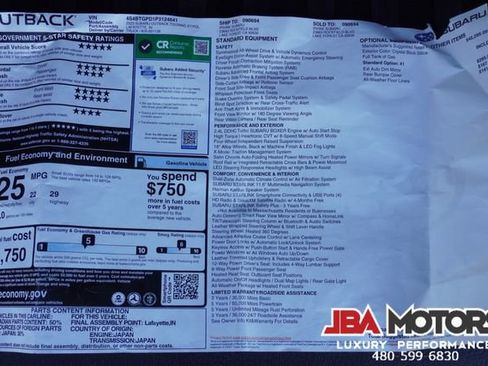 Used 2023 Subaru Outback Touring XT image 75