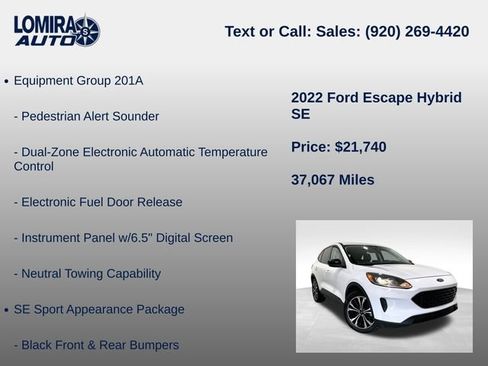 Used 2022 Ford Escape SE w/ SE Sport Appearance Package AWD/4WD image 8