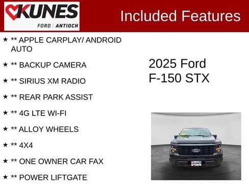 Certified 2025 Ford F150 STX w/ Equipment Group 200A Standard AWD/4WD image 3