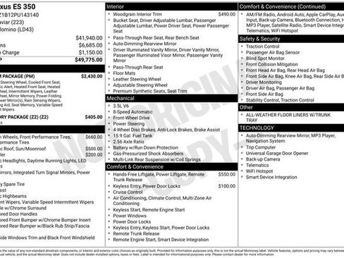 Used 2023 Lexus ES 350 w/ Premium Package FWD image 5