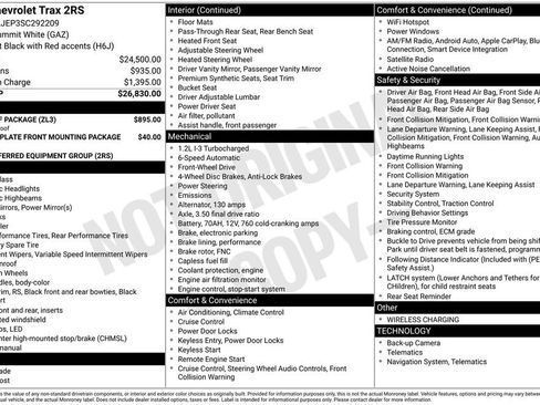 Used 2025 Chevrolet Trax RS w/ Sunroof Package FWD image 9