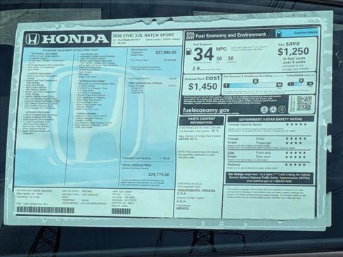 New 2026 Honda Civic Sport image 17