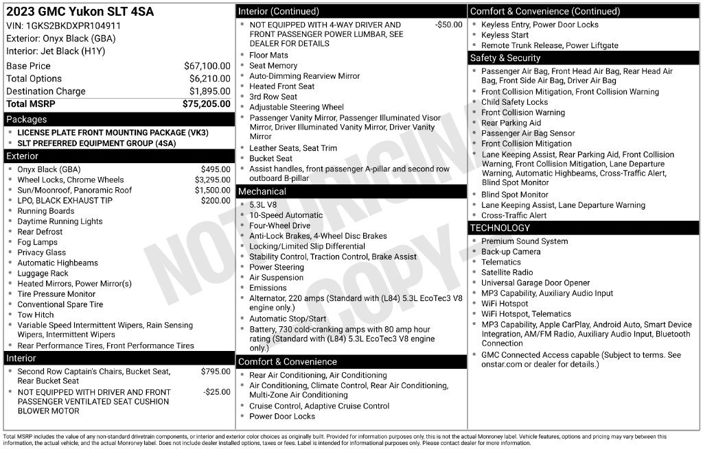Used 2023 GMC Yukon SLT AWD/4WD image 2