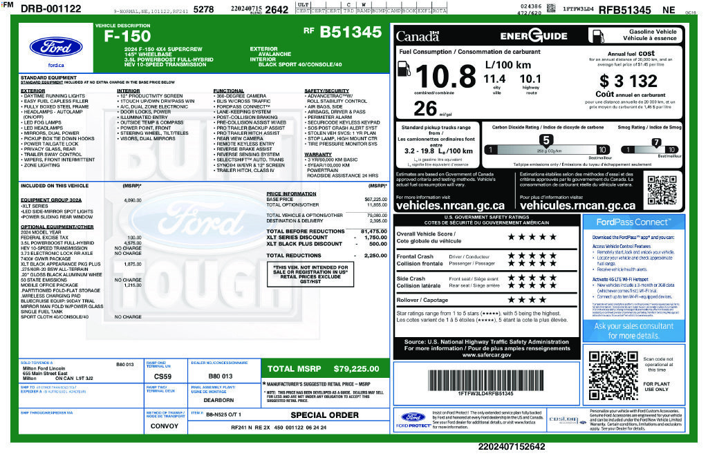 Used 2024 Ford F150 XLT w/ Equipment Group 302A MID AWD/4WD image 13