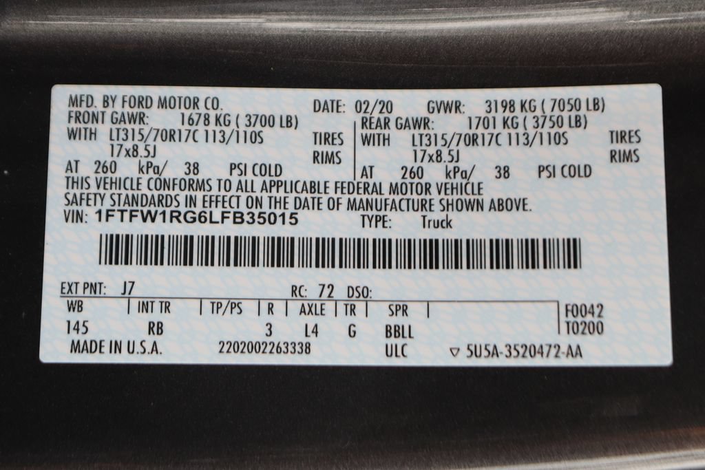 Used 2020 Ford F150 Raptor w/ Equipment Group 802A Luxury AWD/4WD image 60