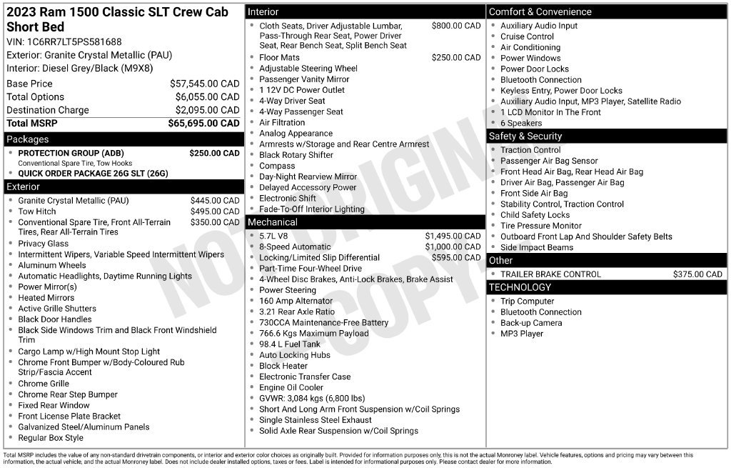 Used 2023 RAM 1500 Classic SLT w/ Protection Group AWD/4WD image 43