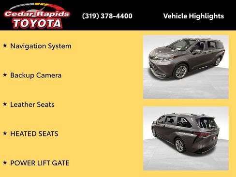 Certified 2021 Toyota Sienna Platinum image 8
