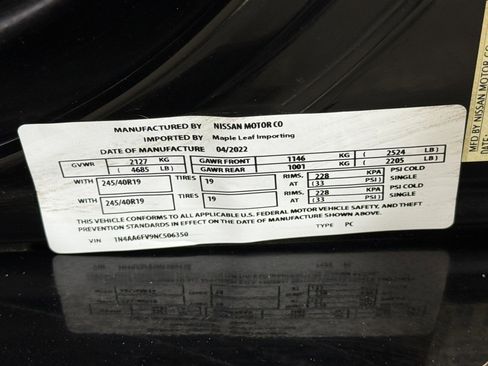 Used 2022 Nissan Maxima Platinum FWD image 25