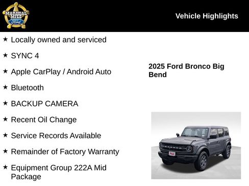 Used 2025 Ford Bronco Big Bend AWD/4WD image 2